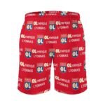 Olympique Lyonnais Herren Badehose Schnelltrocknende Strandshorts Mit Tasche Kordelzug Shorts
