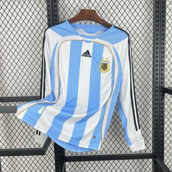 Argentinien Retro Langarm Home Trikot WM 2006