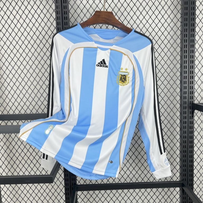 Argentinien Retro Langarm Home Trikot WM 2006