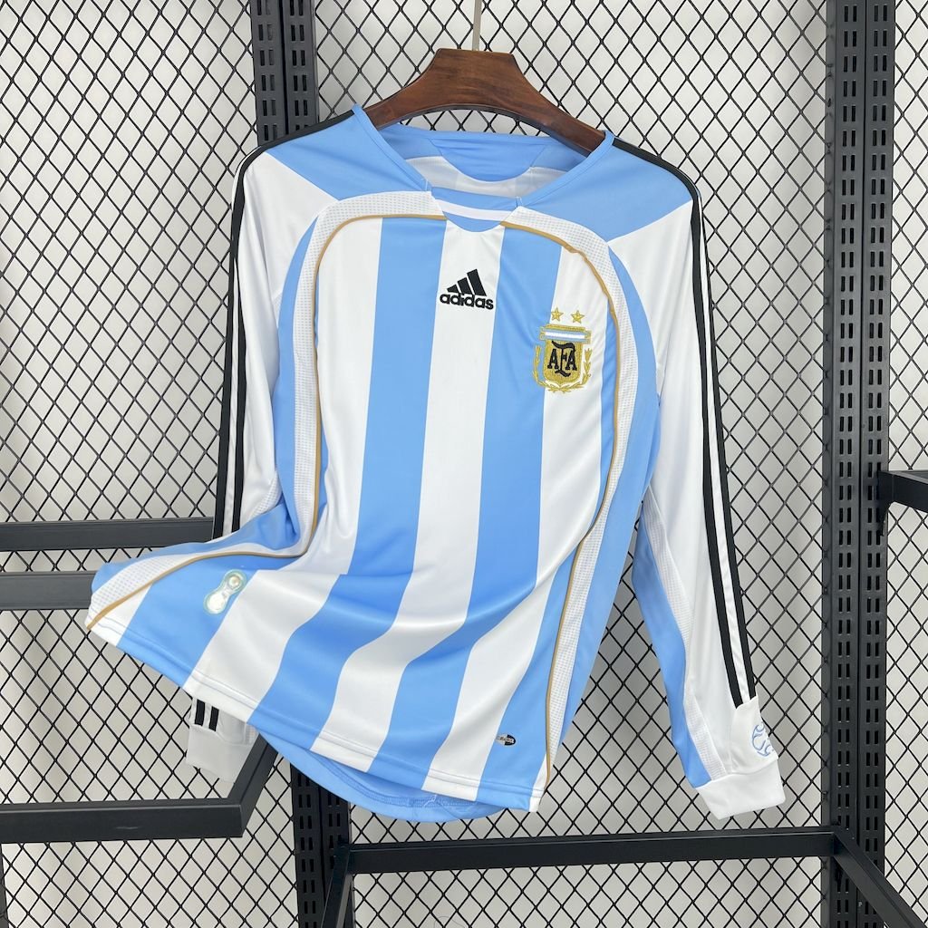 Argentinien Retro Langarm Home Trikot WM 2006 Argentinien Retro Langarm Home Trikot WM 2006