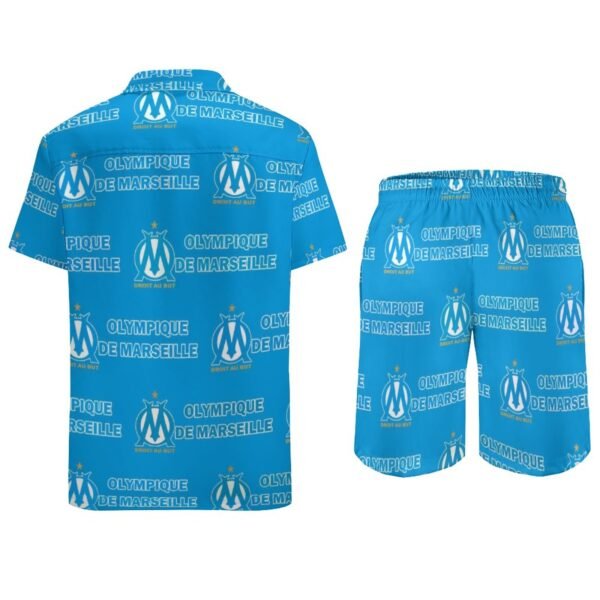 Olympique De Marseille Lässiges Strandbekleidungsset Kurzärmeliges Hemd Plus Strandhose