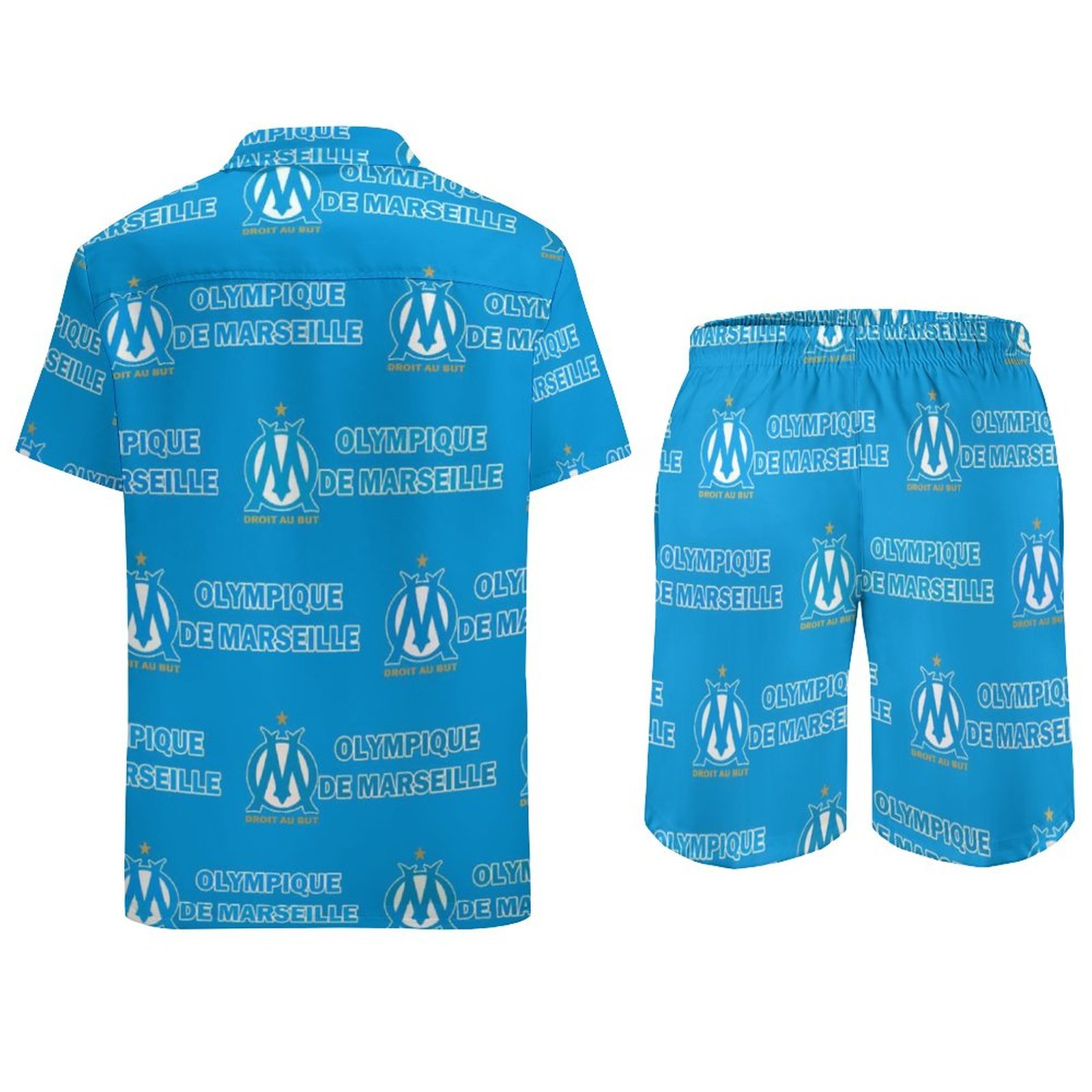 Olympique De Marseille Lässiges Strandbekleidungsset Kurzärmeliges Hemd Plus Strandhose Olympique De Marseille Lässiges Strandbekleidungsset Kurzärmeliges Hemd Plus Strandhose