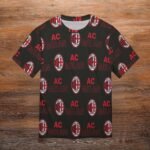 AC Mailand Unisex 3D Vollständig Druck Kurzarm T-Shirts Beiläufige Tee Tops