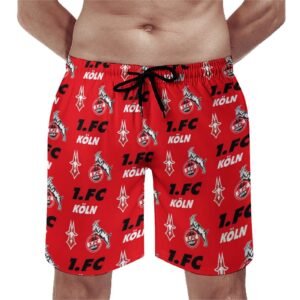 FC Köln Herren Badehose Schnelltrocknende Strandshorts Mit Tasche Kordelzug Shorts