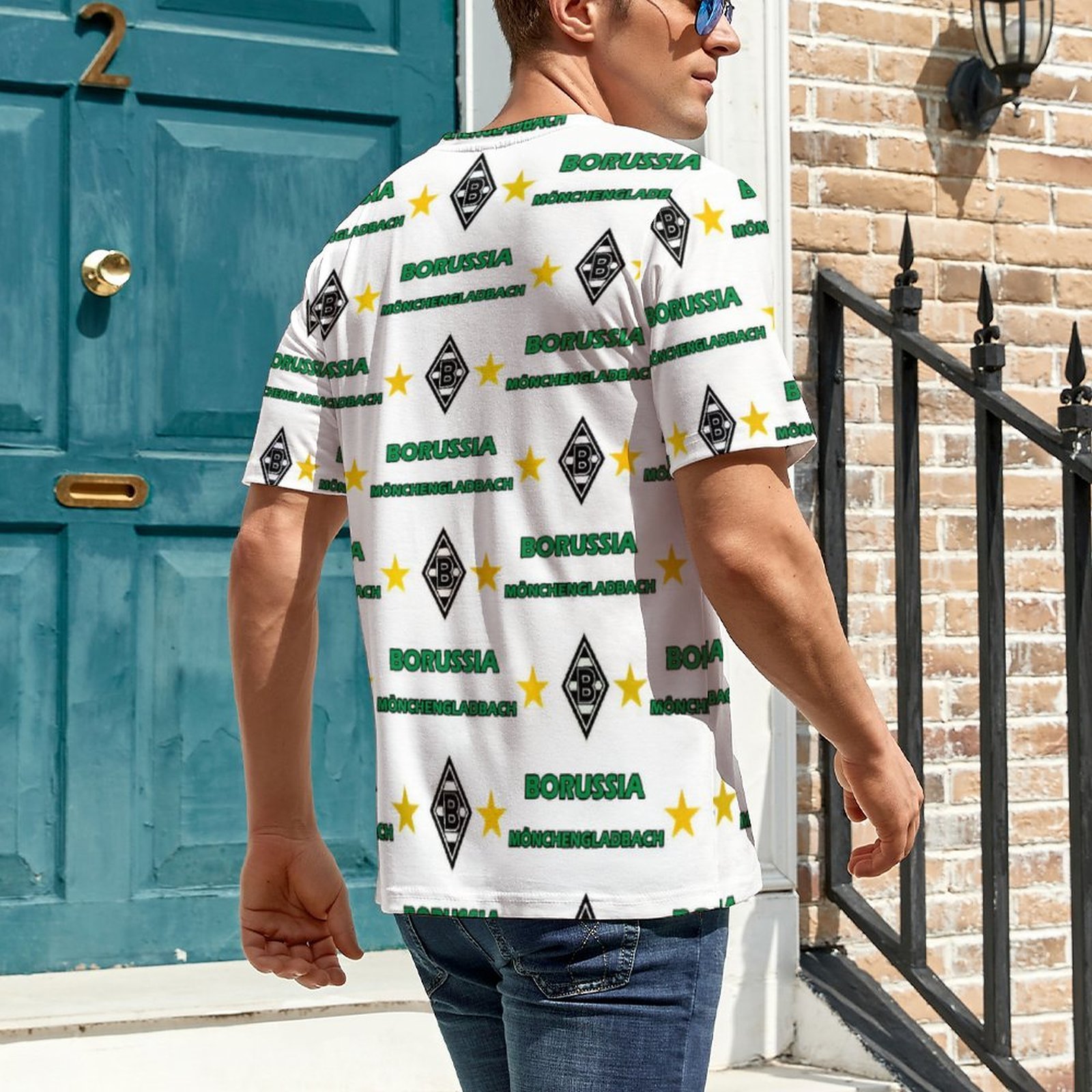 Borussia Mönchengladbach 3D Vollständig Druck Kurzarm T-Shirts Beiläufige Tee Tops Borussia Mönchengladbach 3D Vollständig Druck Kurzarm T-Shirts Beiläufige Tee Tops