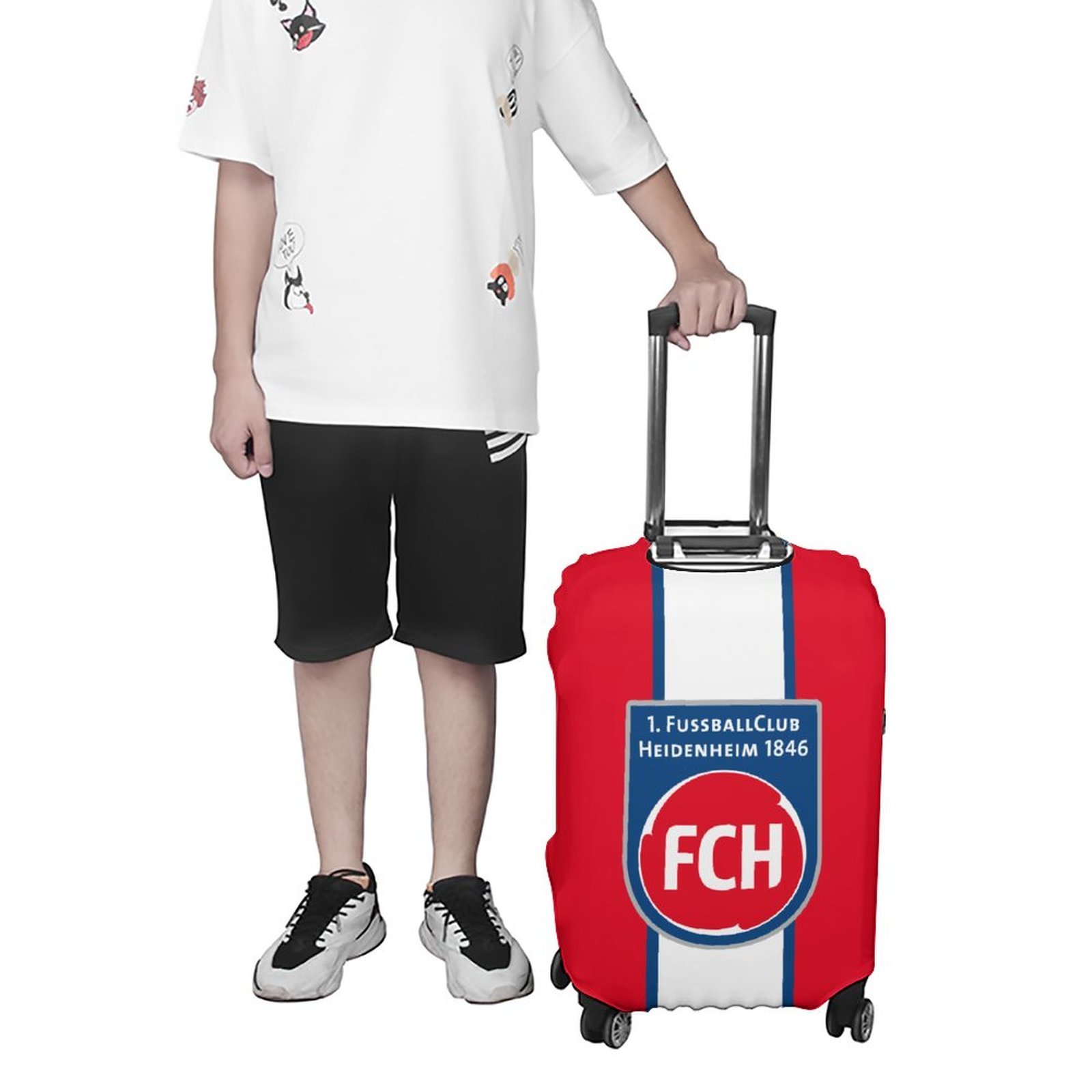 FC Heidenheim Gepäckschutz Elastisches Design Staubdicht Und Anti-Kratz-Gepäckhülle FC Heidenheim Gepäckschutz Elastisches Design Staubdicht Und Anti-Kratz-Gepäckhülle