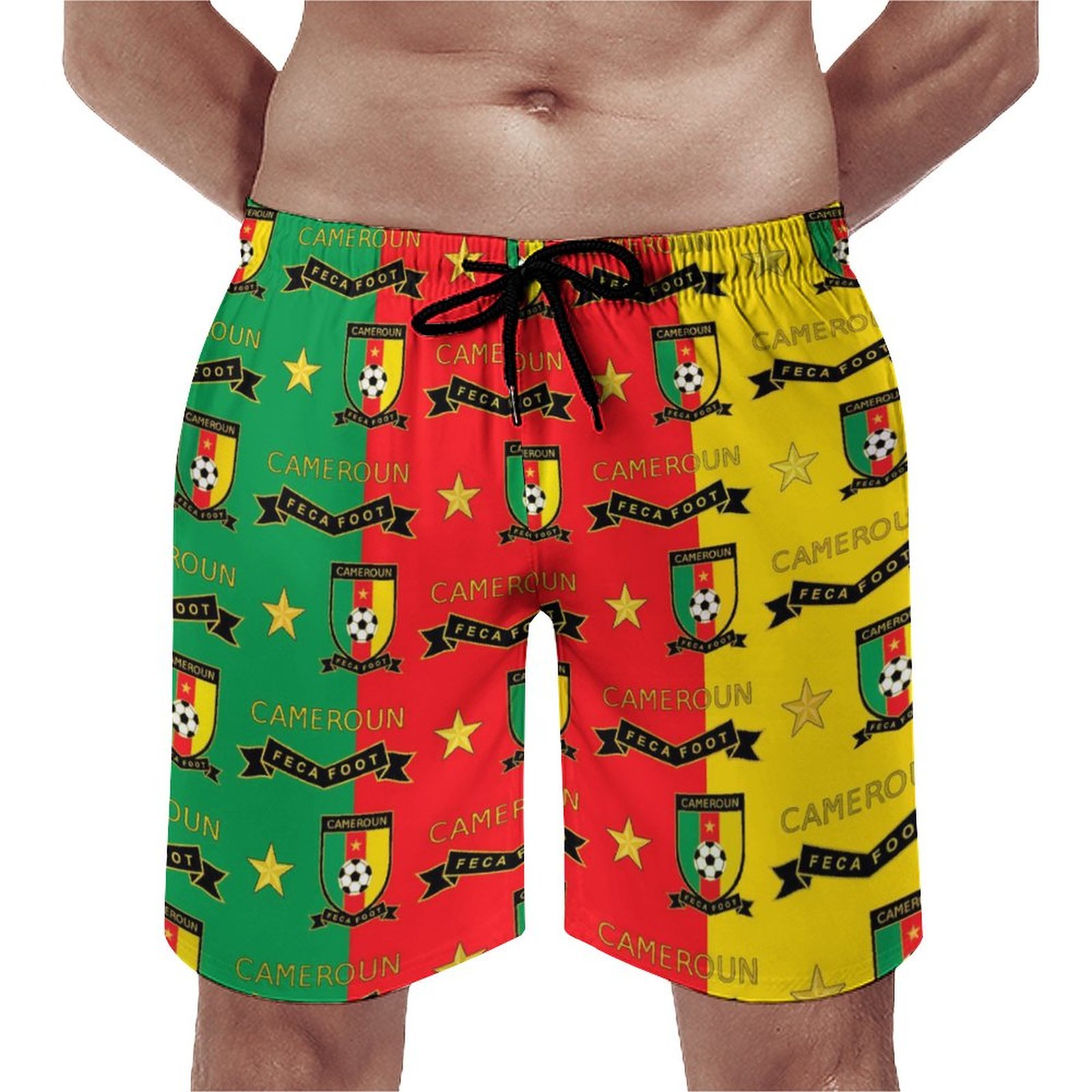Kamerun Herren Badehose Schnelltrocknende Strandshorts Mit Tasche Kordelzug Shorts Kamerun Herren Badehose Schnelltrocknende Strandshorts Mit Tasche Kordelzug Shorts