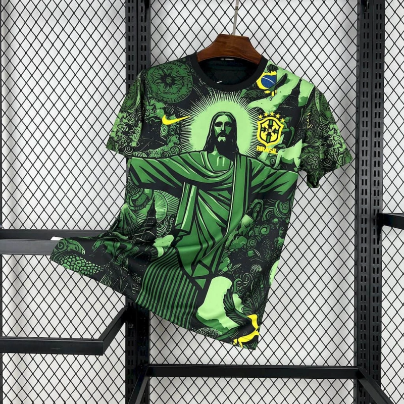 Brasilien Jesus Christus der Erlöser Sondertrikot 2025-2026 - Grün Brasilien Jesus Christus der Erlöser Sondertrikot 2025-2026 - Grün