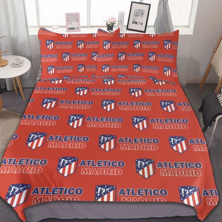 Atletico Madrid Bettwäscheset 3 Stück Kinder Erwachsene Steppdeckenbezug Steppdeckenbezug Multi Size Laken Set