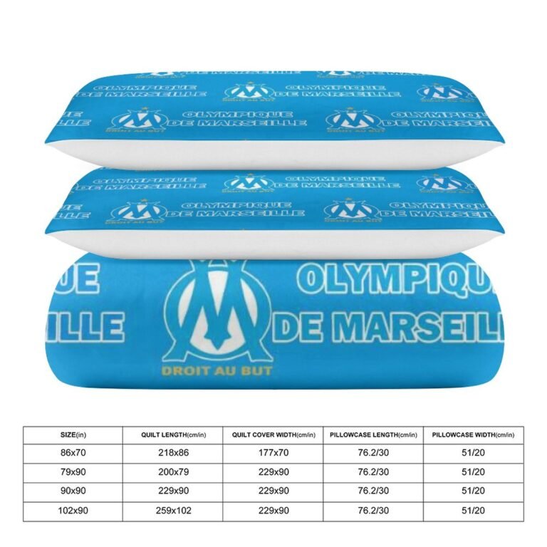 Olympique De Marseille Bettwäscheset 3 Stück Kinder Erwachsene Steppdeckenbezug Steppdeckenbezug Multi Size Laken Set
