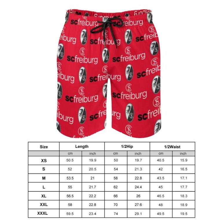 SC Freiburg Herren Badehose Schnelltrocknende Strandshorts Mit Tasche Kordelzug Shorts
