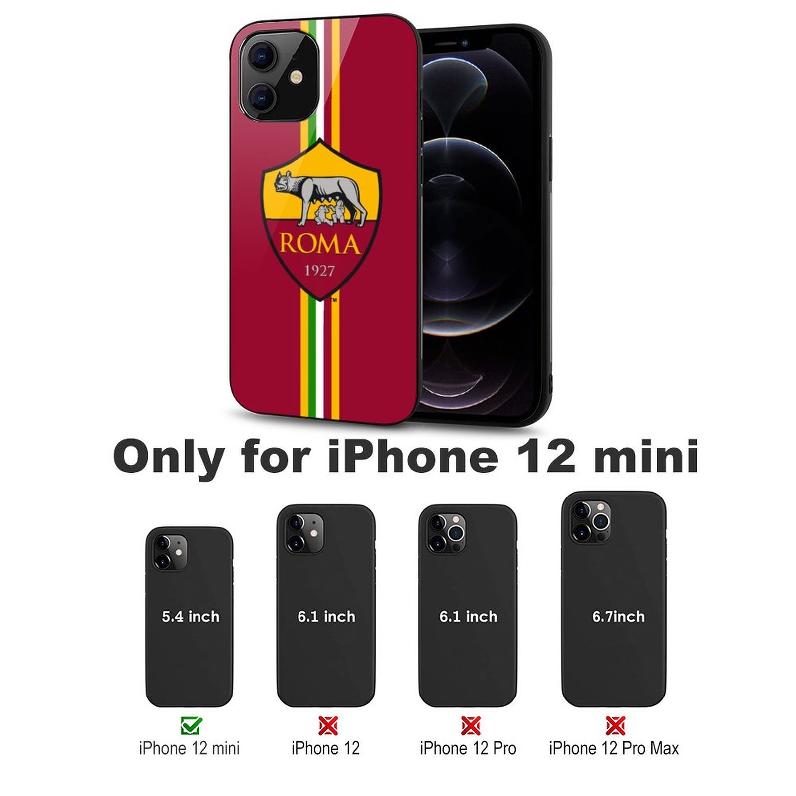 AS Rom Stoßfest Glaskasten Handyhüllen & Cover Für IPhone 12 AS Rom Stoßfest Glaskasten Handyhüllen & Cover Für IPhone 12