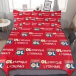 Olympique Lyonnais Bettwäscheset 3 Stück Kinder Erwachsene Steppdeckenbezug Steppdeckenbezug Multi Size Laken Set