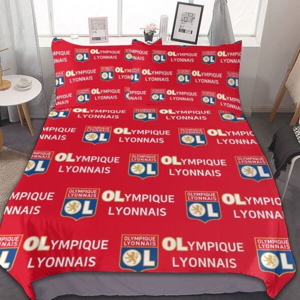 Olympique Lyonnais Bettwäscheset 3 Stück Kinder Erwachsene Steppdeckenbezug Steppdeckenbezug Multi Size Laken Set