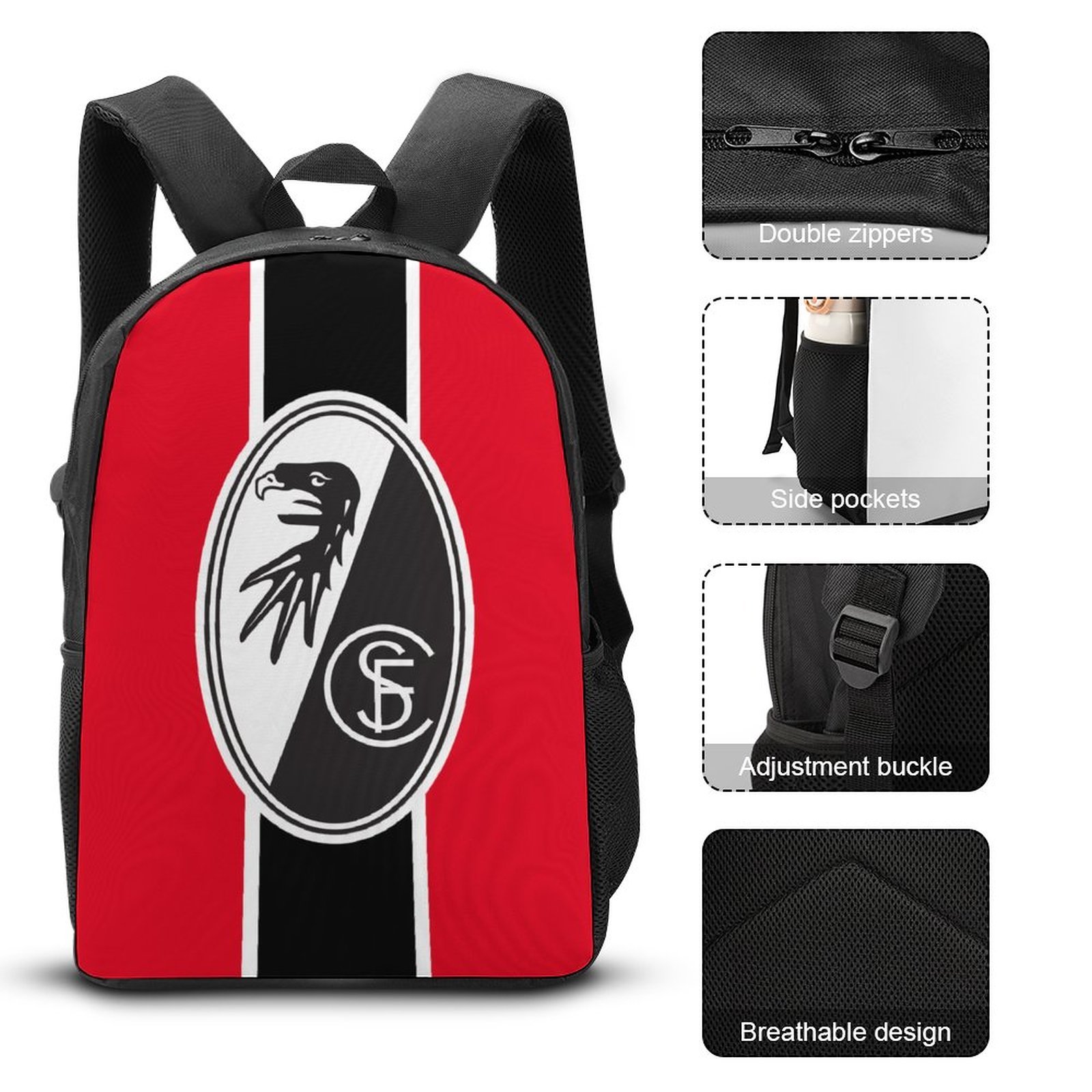 SC Freiburg Student Schulranzen Lunchbag Stifttasche Kombination SC Freiburg Student Schulranzen Lunchbag Stifttasche Kombination