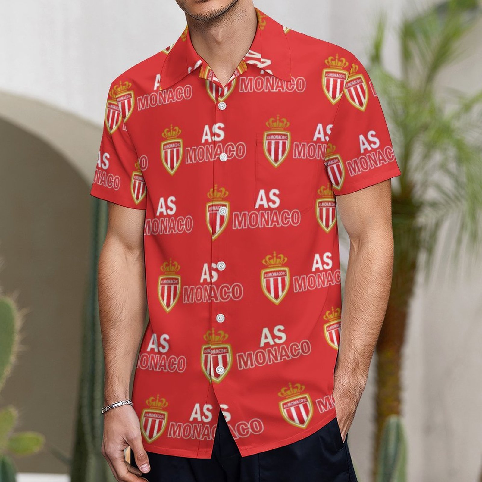 AS Monaco Kurzärmelige Herrenhemden, Passform Sommer Kurzarm Casual Button-Down Hemden AS Monaco Kurzärmelige Herrenhemden, Passform Sommer Kurzarm Casual Button-Down Hemden
