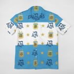 Argentinien Kurzärmelige Herrenhemden, Passform Sommer Kurzarm Casual Button-Down Hemden