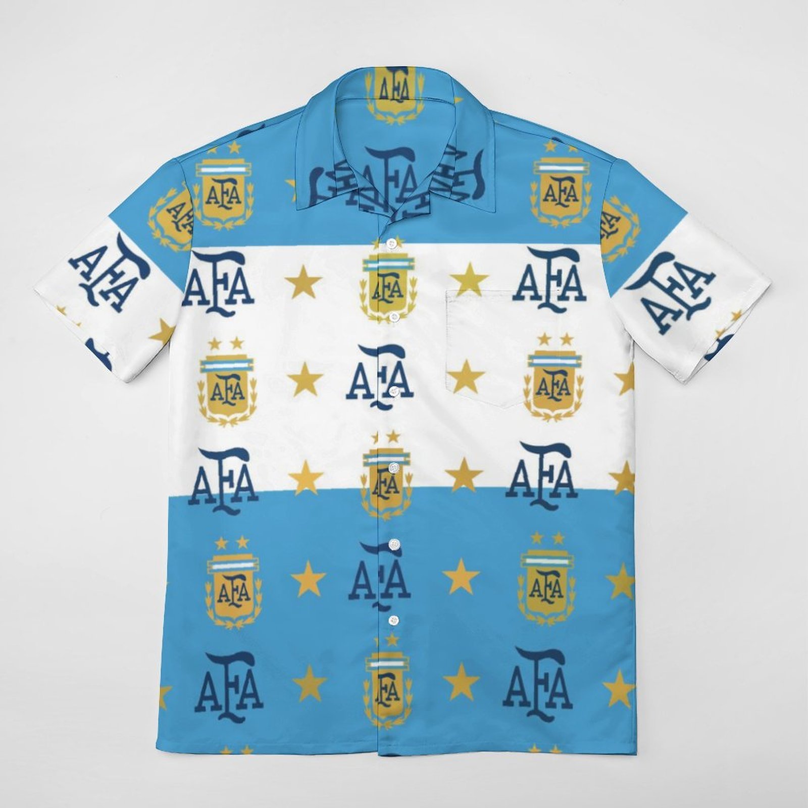 Argentinien Kurzärmelige Herrenhemden, Passform Sommer Kurzarm Casual Button-Down Hemden Argentinien Kurzärmelige Herrenhemden, Passform Sommer Kurzarm Casual Button-Down Hemden