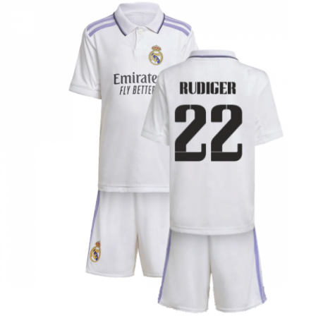 Real Madrid Antonio Rüdiger 22 Heimtrikot Kinder Mini Kit 2022-2023 Real Madrid Antonio Rüdiger 22 Heimtrikot Kinder Mini Kit 2022-2023