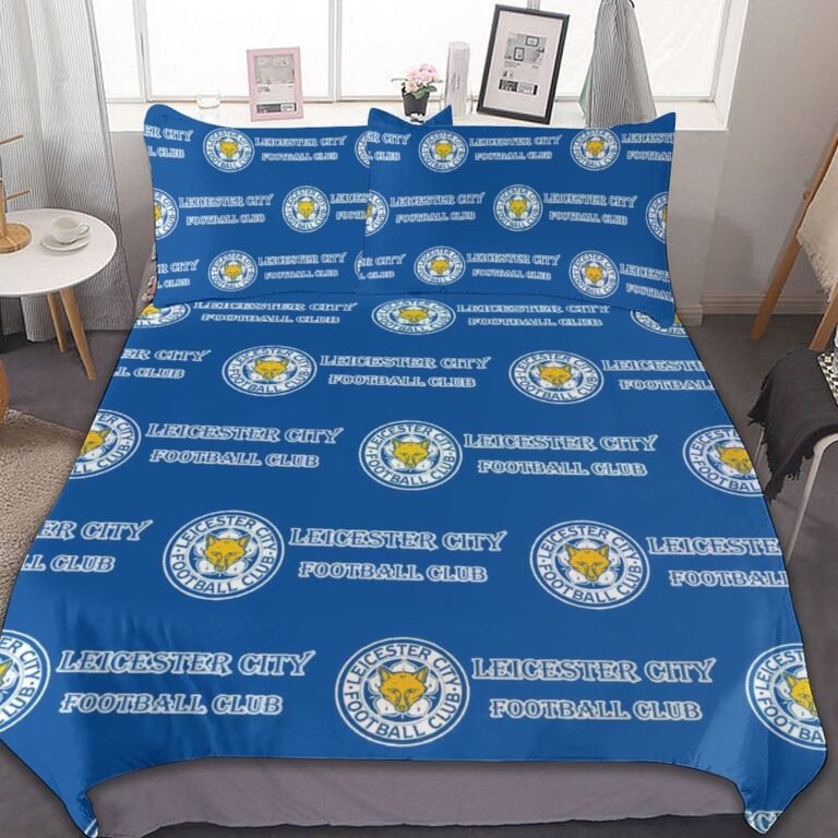 Leicester City Bettwäscheset 3 Stück Kinder Erwachsene Steppdeckenbezug Steppdeckenbezug Multi Size Laken Set