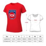 FC Heidenheim Damen Kurzarm Rundhals T-Shirt Casual Sommer Tops