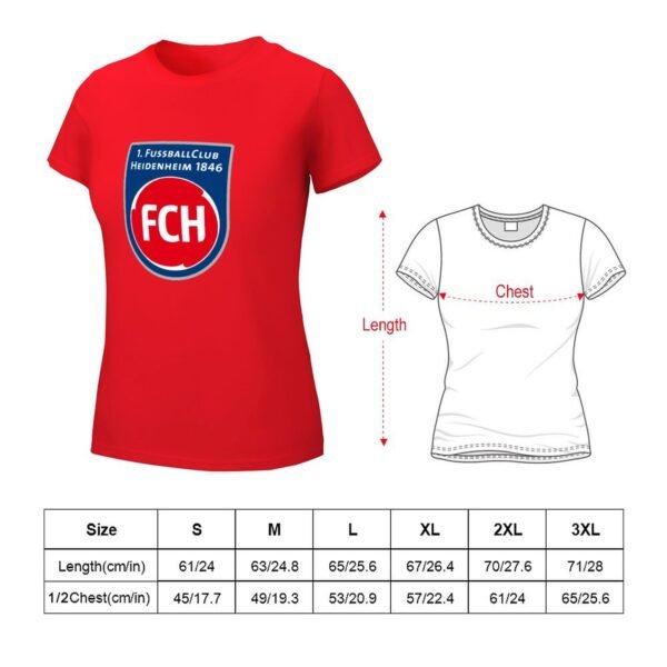 FC Heidenheim Damen Kurzarm Rundhals T-Shirt Casual Sommer Tops