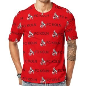 FC Köln Unisex 3D Vollständig Druck Kurzarm T-Shirts Beiläufige Tee Tops
