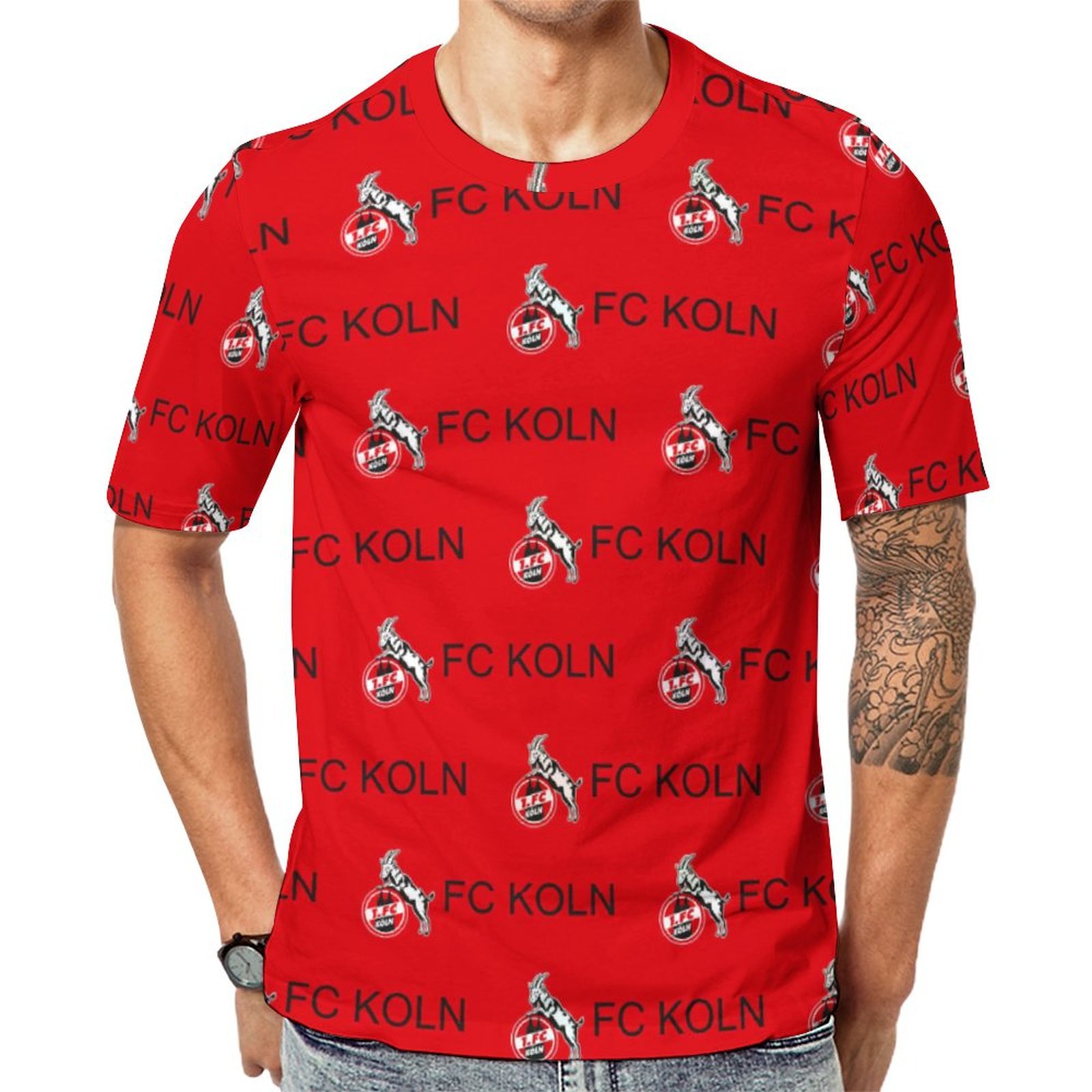 FC Köln Unisex 3D Vollständig Druck Kurzarm T-Shirts Beiläufige Tee Tops FC Köln Unisex 3D Vollständig Druck Kurzarm T-Shirts Beiläufige Tee Tops