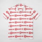 Mainz 05 Kurzärmelige Herrenhemden, Passform Sommer Kurzarm Casual Button-Down Hemden
