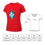 Brasilien Damen Kurzarm Rundhals T-Shirt Casual Sommer Tops