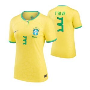 Frauen Brasilien Thiago Silva 3 Home Trikot WM 2022