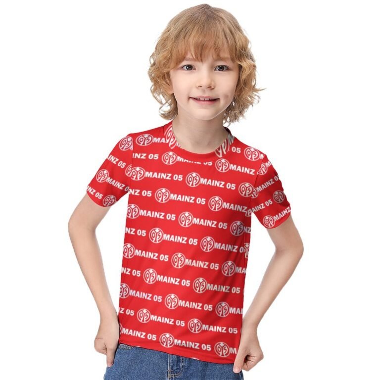 Mainz 05 Jungen Mädchen Kurzarm 3D-Druck T-Shirt Rundhals-Sommerhemd Tops