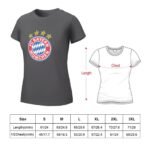 Bayern München Damen Kurzarm Rundhals T-Shirt Casual Sommer Tops