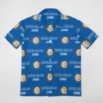 Inter Mailand Kurzärmelige Herrenhemden, Passform Sommer Kurzarm Casual Button-Down Hemden