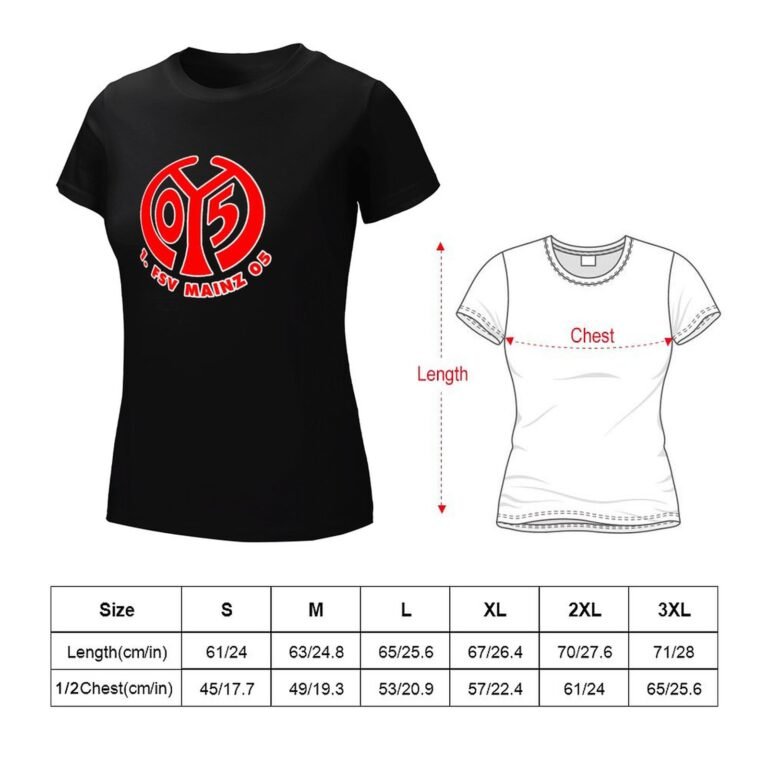 Mainz 05 Damen Kurzarm Rundhals T-Shirt Casual Sommer Tops