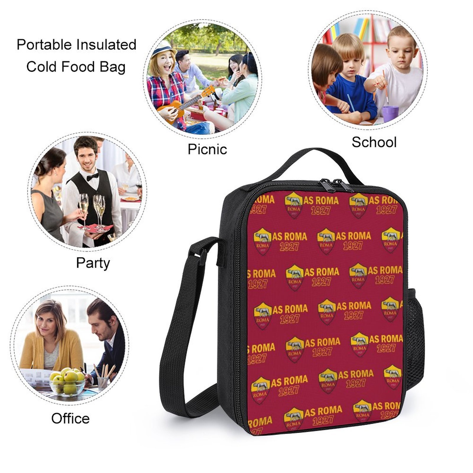 AS Rom Student Schulranzen Lunchbag Stifttasche Kombination AS Rom Student Schulranzen Lunchbag Stifttasche Kombination
