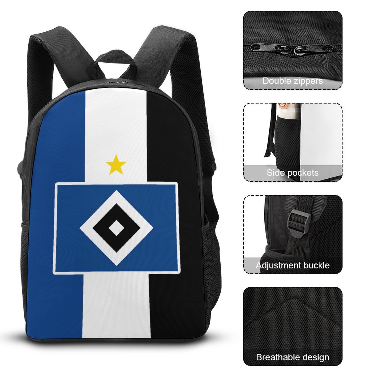 Hamburger SV Student Schulranzen Lunchbag Stifttasche Kombination Hamburger SV Student Schulranzen Lunchbag Stifttasche Kombination