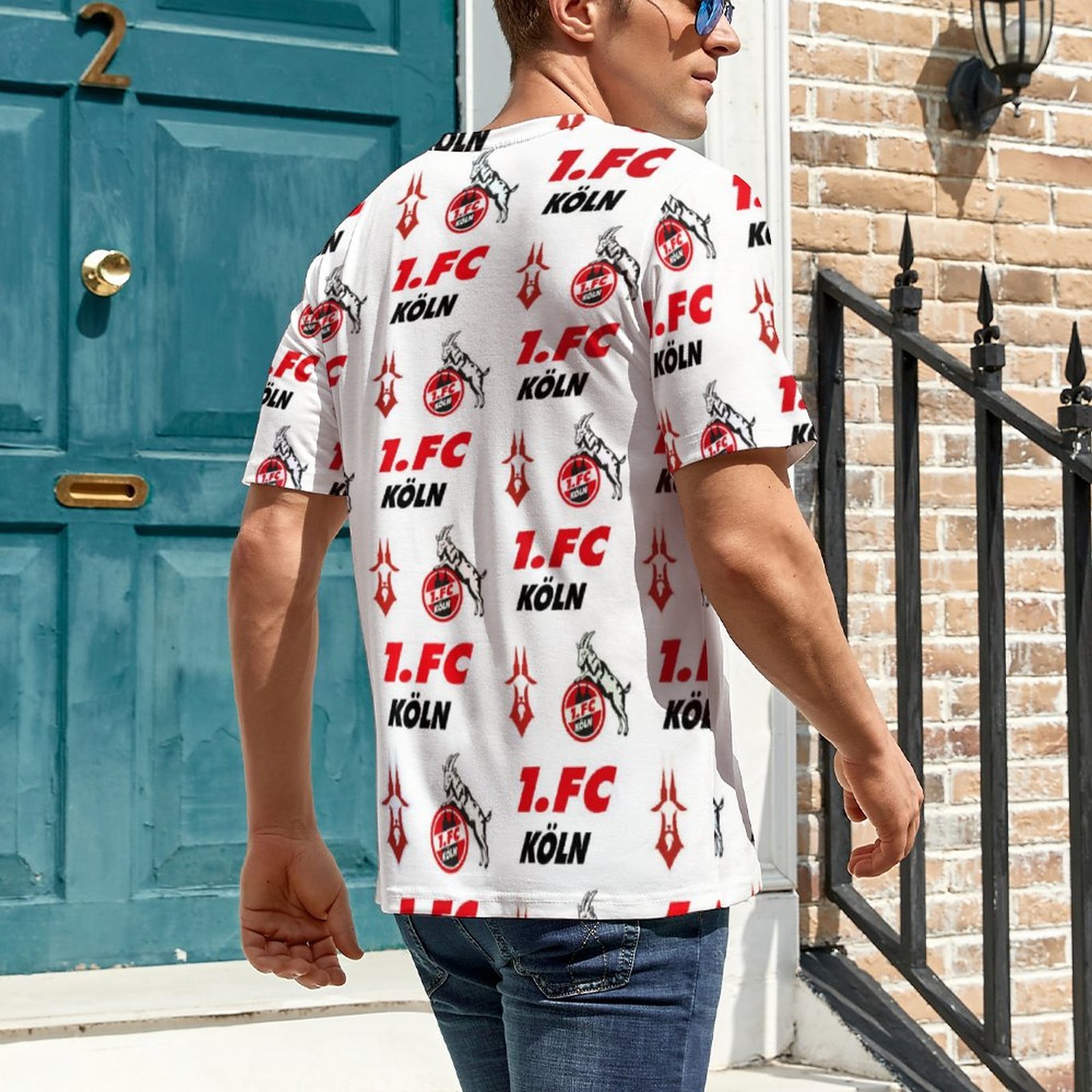 FC Köln 3D Vollständig Druck Kurzarm T-Shirts Beiläufige Tee Tops FC Köln 3D Vollständig Druck Kurzarm T-Shirts Beiläufige Tee Tops