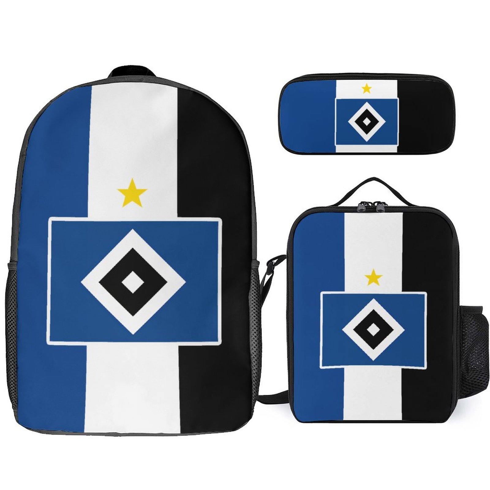 Hamburger SV Student Schulranzen Lunchbag Stifttasche Kombination Hamburger SV Student Schulranzen Lunchbag Stifttasche Kombination