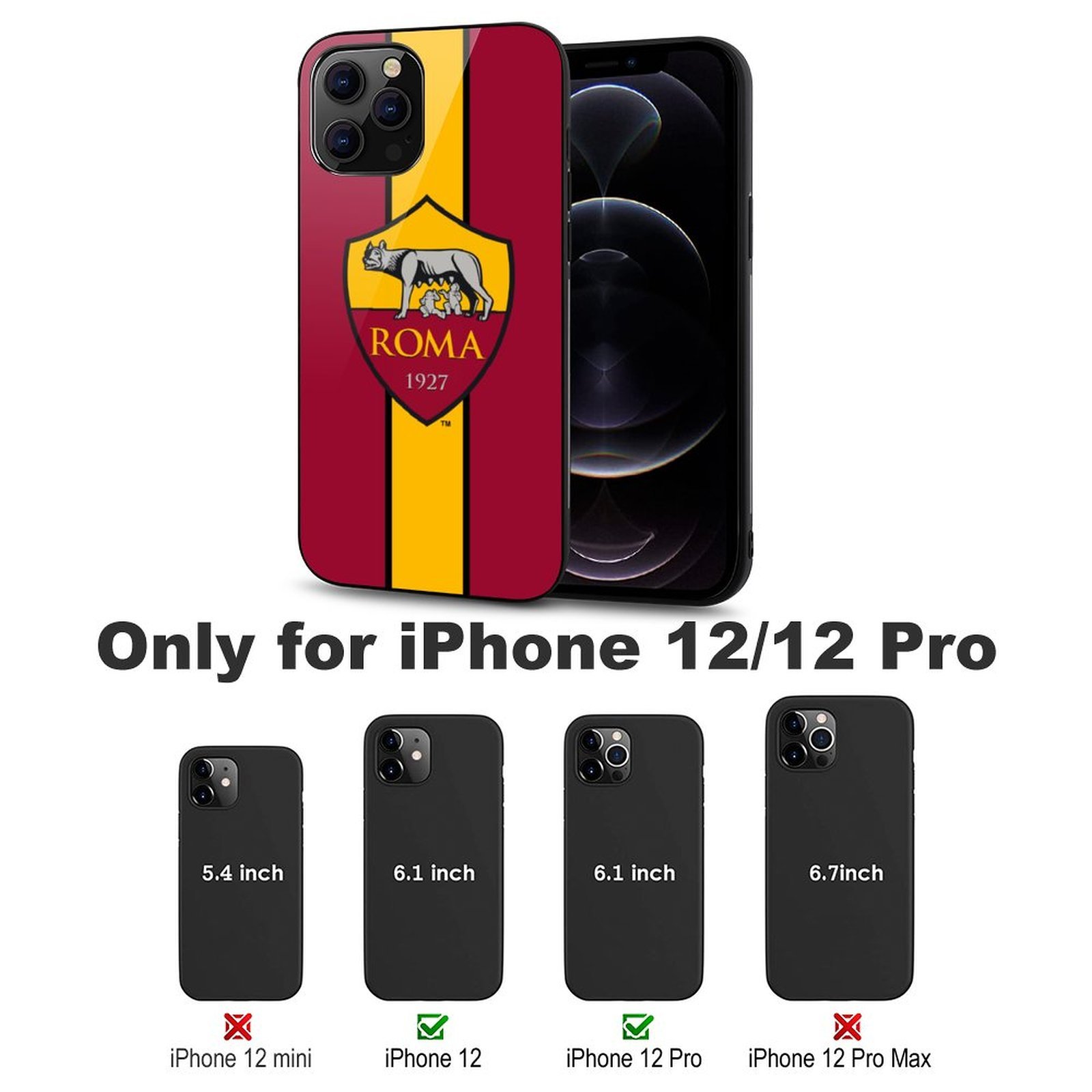 AS Rom Stoßfest Glaskasten Handyhüllen & Cover Für IPhone 12 AS Rom Stoßfest Glaskasten Handyhüllen & Cover Für IPhone 12