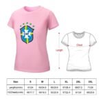Brasilien Damen Kurzarm Rundhals T-Shirt Casual Sommer Tops