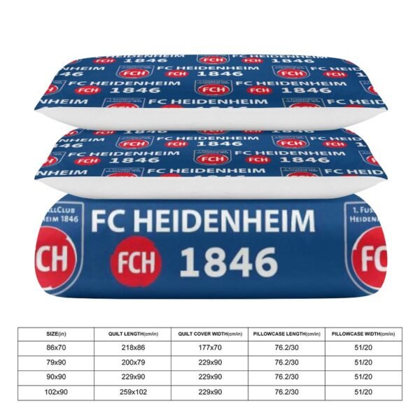 FC Heidenheim Bettwäscheset 3 Stück Kinder Erwachsene Steppdeckenbezug Steppdeckenbezug Multi Size Laken Set