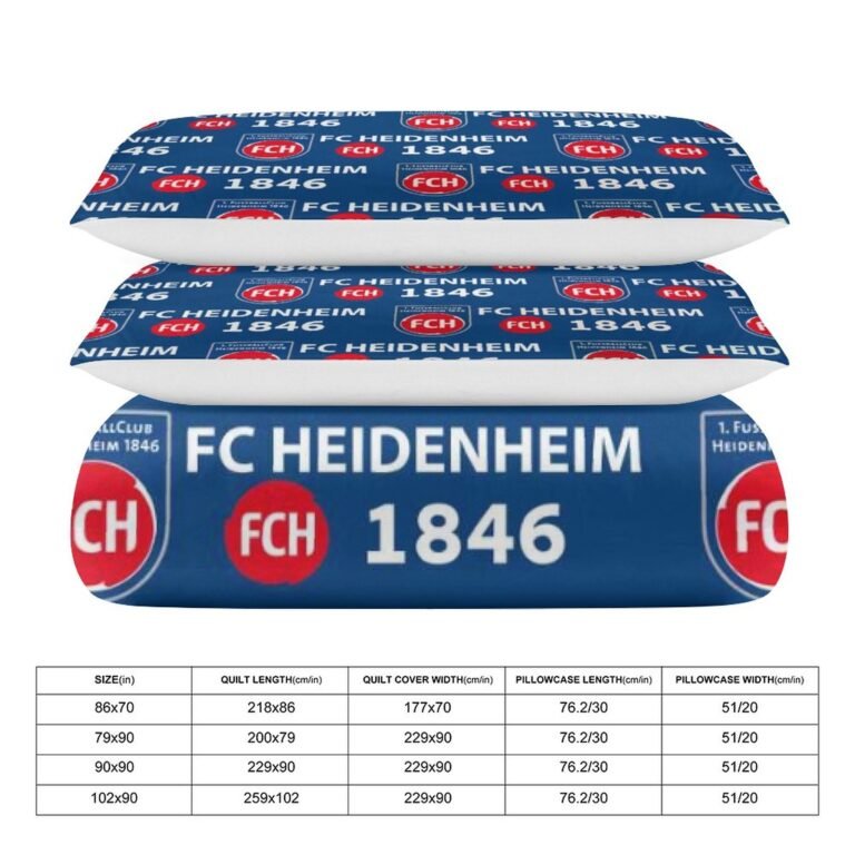 FC Heidenheim Bettwäscheset 3 Stück Kinder Erwachsene Steppdeckenbezug Steppdeckenbezug Multi Size Laken Set
