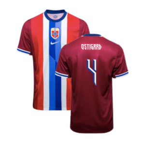 Norwegen Leo Ostigard 4 Home Trikot 2024-2025