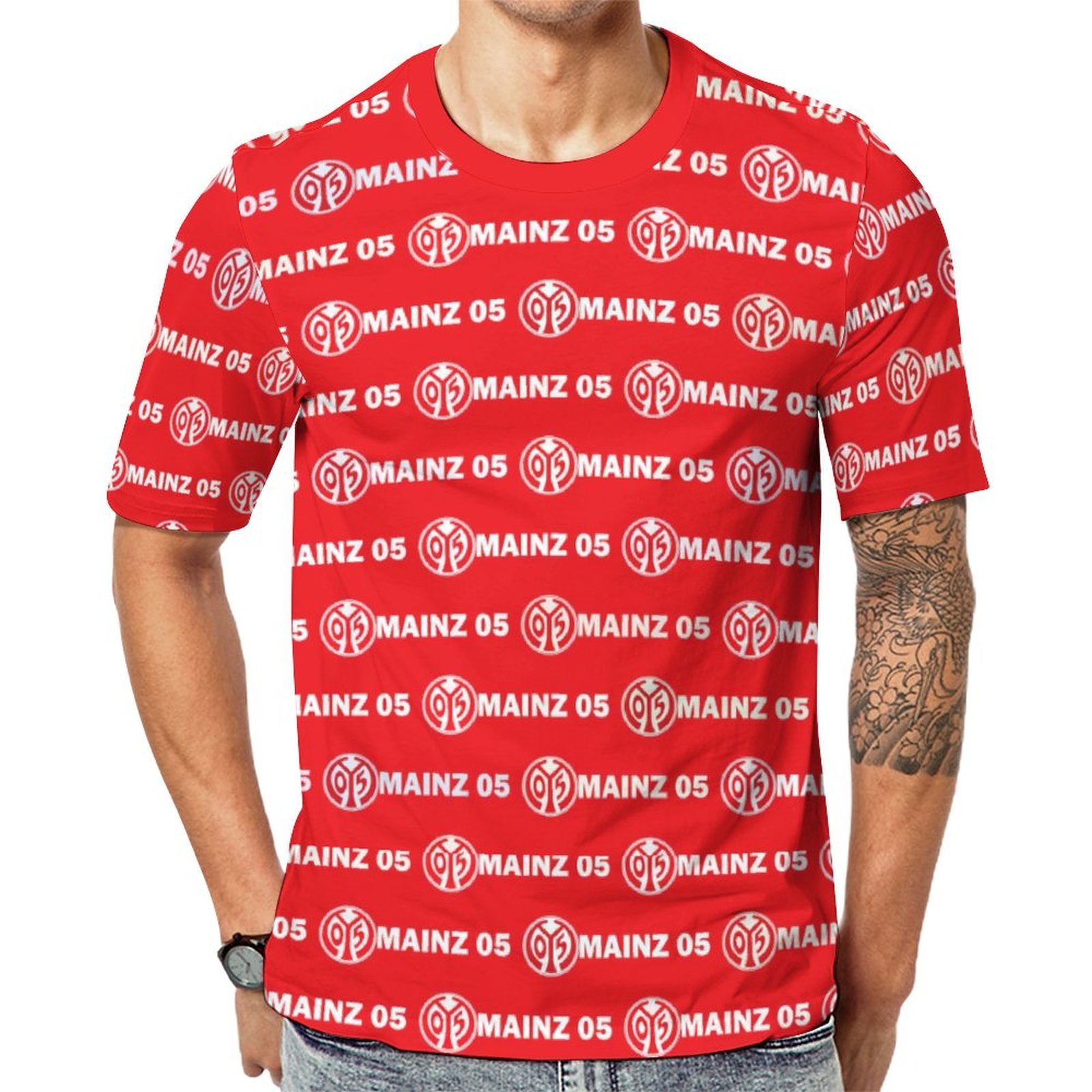 Mainz 05 Unisex 3D Vollständig Druck Kurzarm T-Shirts Beiläufige Tee Tops Mainz 05 Unisex 3D Vollständig Druck Kurzarm T-Shirts Beiläufige Tee Tops