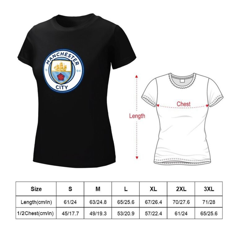 Manchester City Damen Kurzarm Rundhals T-Shirt Casual Sommer Tops