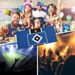 Hamburger SV Transparente Beim Fußballspiel, Fans Schwenken Fahnen