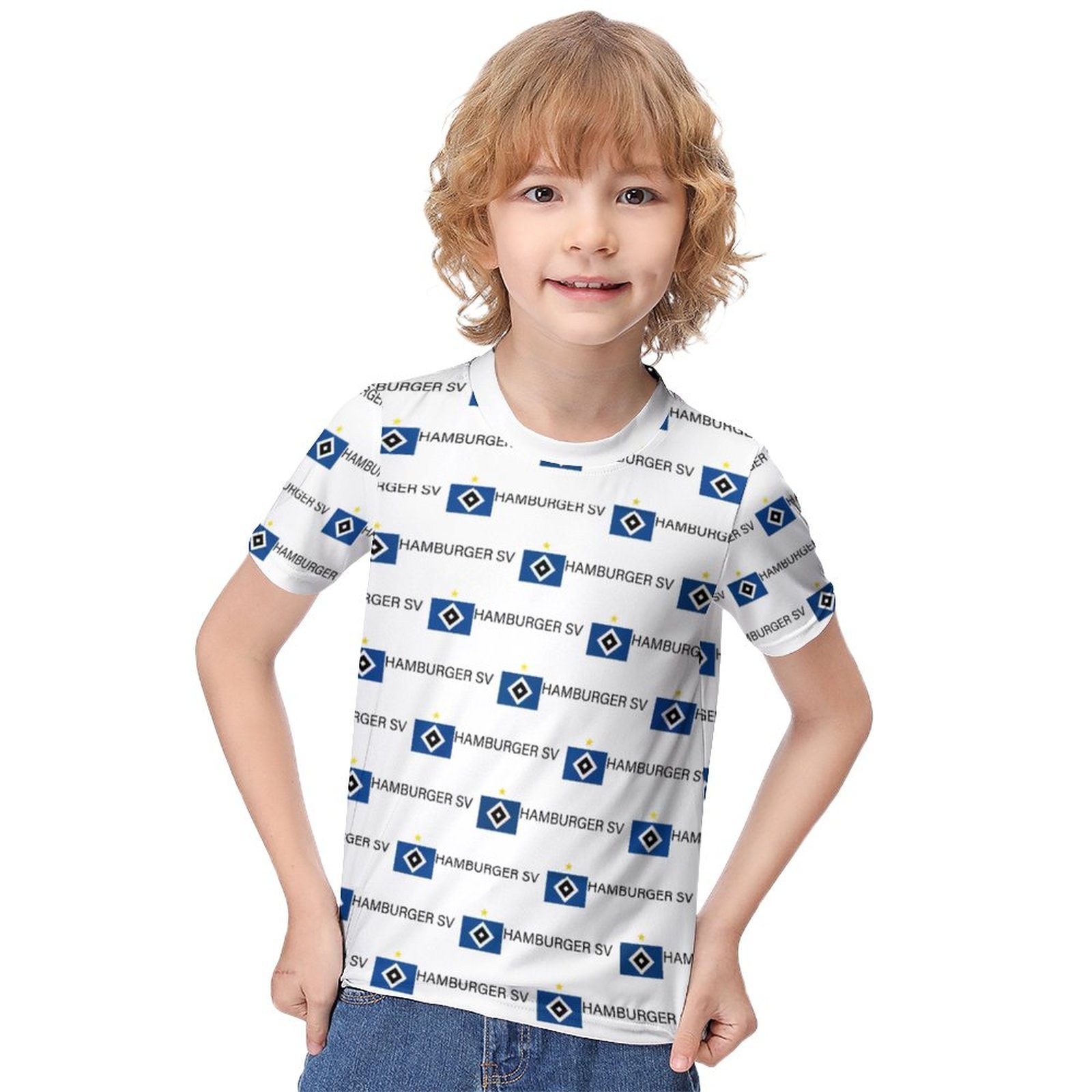 Hamburger SV Jungen Mädchen Kurzarm 3D-Druck T-Shirt Rundhals-Sommerhemd Tops Hamburger SV Jungen Mädchen Kurzarm 3D-Druck T-Shirt Rundhals-Sommerhemd Tops