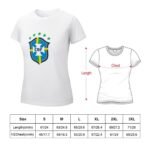 Brasilien Damen Kurzarm Rundhals T-Shirt Casual Sommer Tops