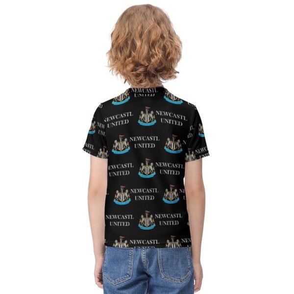 Newcastle United Jungen Mädchen Kurzarm 3D-Druck T-Shirt Rundhals-Sommerhemd Tops